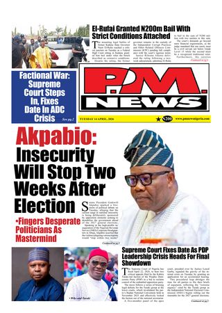 PM News - April 14, 2026 — front page