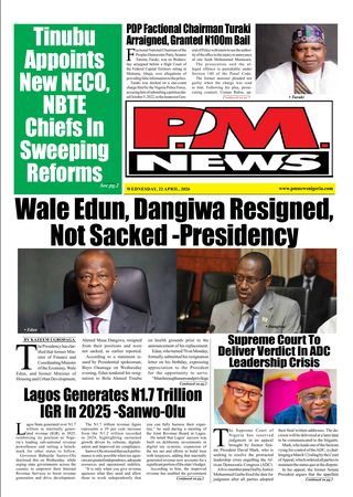 PM News - April 22, 2026 — front page
